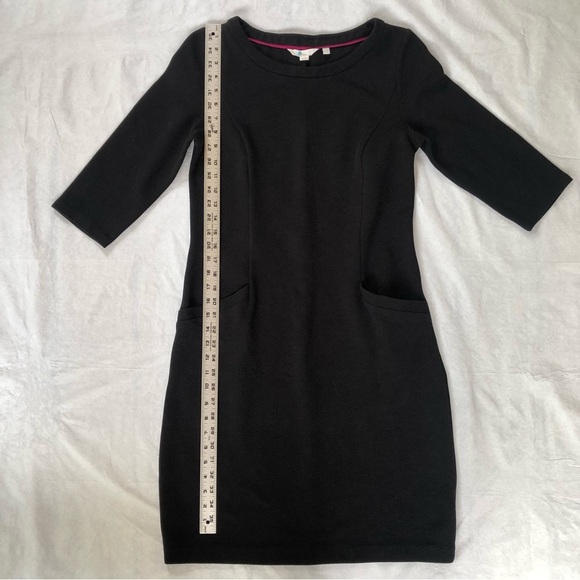 Boden 3/4 Length Sleeve Black Midi Dress Size 8L - Picture 5 of 10